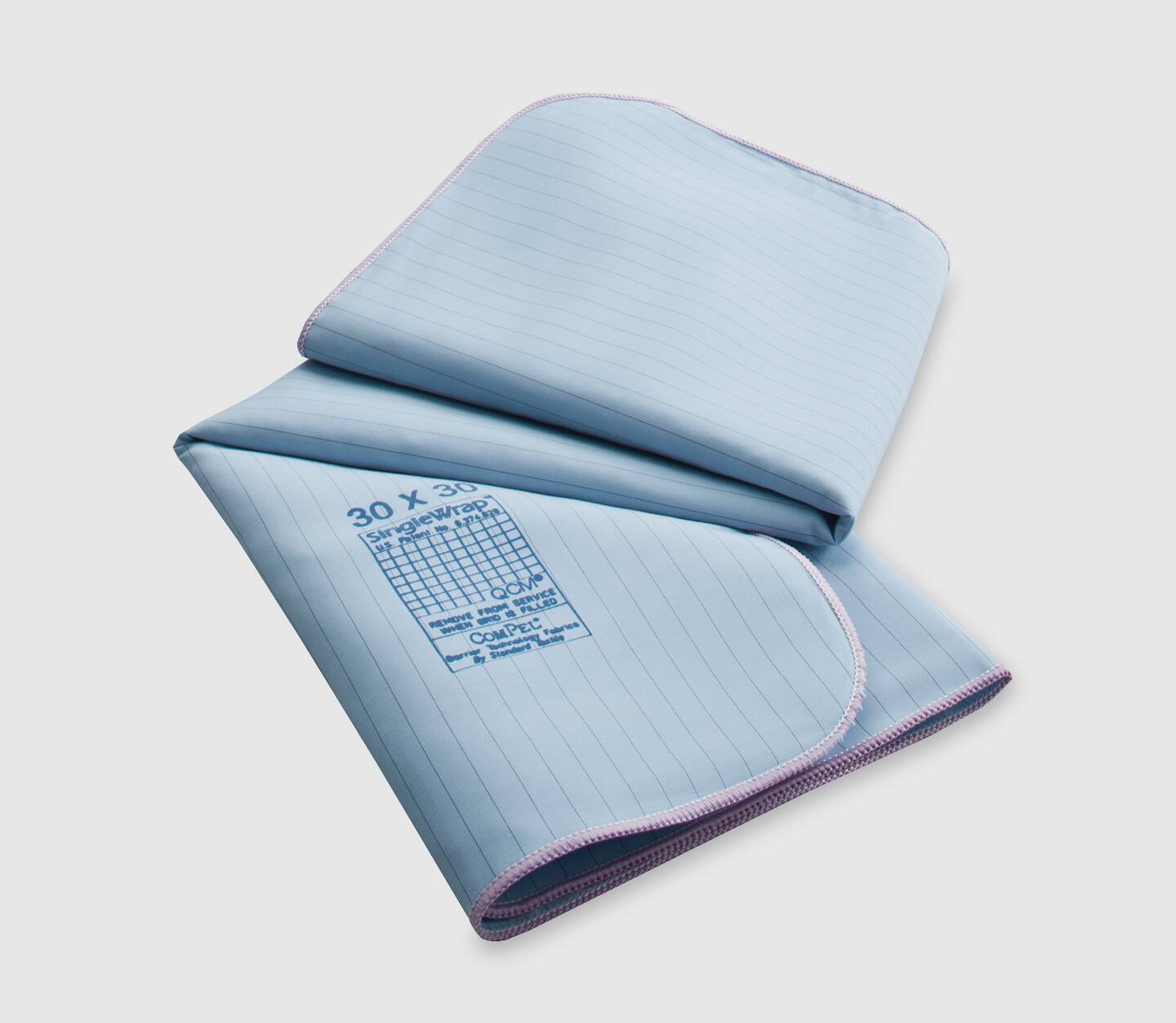 WrapPel® Surgical Wrappers feature color-coded edges to help simplify size identification and a QCM grid for monitoring laundering cycles.