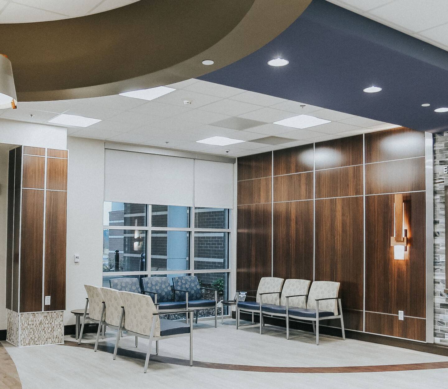 A mechanical shade in a hospital emergency room.