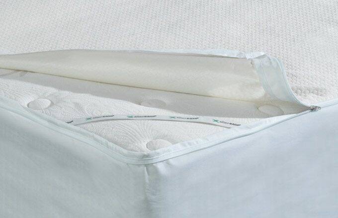 cover of allerease mattress protector zipped off